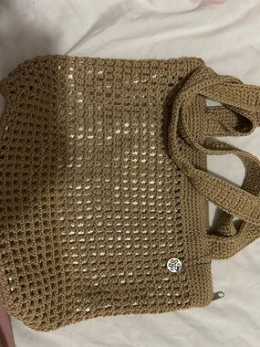The Sak Crochet Mesh Tote in Tan